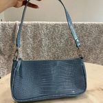 Pretty Little Thing Blue Crocodile Pattern Shoulder Bag Photo 0