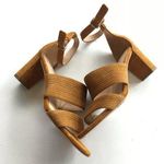 Via Spiga Ankle Strap Heeled Sandals Leather Suede‎ Womens Size 7.5M Brown Photo 3