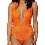 We Are HAH Comin' In HAHt Lace Bodysuit in Burnt Orange Size Small Photo 0