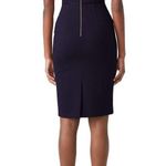 CATHERINE DEANE Navy Oralia Cap Sleeves Square Neckline Sheath Mini Dress Size 4 Photo 1