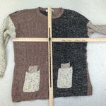 Vintage 1995 Debra Lubell Color Block Knit Sweater Pockets 90s Women's Medium Brown Photo 10