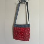 Bandana and denim Crossbody Bag – Red & Blue Photo 1
