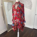 Alice + Olivia Moore Chinoiserie Floral Layered Silk Neck Bow Tie Midi dress S Photo 2