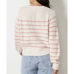 Velvet by Graham & Spencer Kierra Pullover Sweater Ecru Pink Striped Knit XL New Photo 2