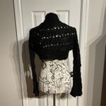 Arden B Wool Knit Vintage y2k Bolero Shrug Shawl Cover crop sweater cropped open cardigan early fall autumn casual Party work long sleeve chunky coastal coquette breathable top shiny Photo 2