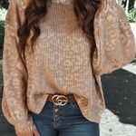 Vogue Society Metallic Rose Gold Leopard Sweater Photo 0