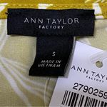 Ann Taylor Mustard Yellow Sleeveless Blouse Small NWT Floral Leaf Print Summer Photo 4