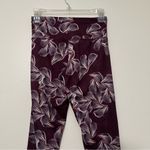 Champion Women’s Small Floral Print Cropped Leggings Purple Athletic Yoga Pants Photo 3