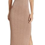 AKNVAS Sevrine Glitter Twisted Midi Dress Champagne Pink Size Small NWT Photo 0