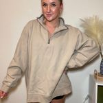 Oversized Half Zip Tan Size XL Photo 0