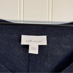 J. Jill Navy 100% Linen Drop Shoulder V Photo 5