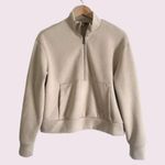 Tahari  cream pullover quarter zipped suede textured sweater​​​​​​​​​​ Photo 0