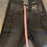 EXPRESS Super High Waisted Black Tonal Snakeskin Print Slim Ankle Jeans Sz 2 New Photo 7