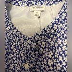 J.Crew Women’s royal blue white floral  button up blouse Photo 1