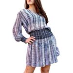 Club Monaco  Black and White Striped Semi Sheer Silk Flowy Coverup Mini Dress 12 Photo 2