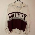 Hollister off white maroon collared Retro Sweater Women size Large Photo 0