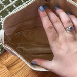 White beaded shoulder bag with flower pink and blue pattern detailing Photo 8