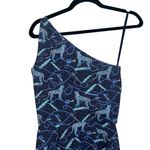Chiara Boni NWT  La Petite Robe Hiroko 1 Shoulder Midi Dress Chat Classique Blue Photo 10