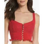 Free People Intimately Women's Red Here I Go Lace Brami Top, Size XS, Like New Photo 8