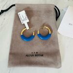 Alexis Bittar Retro Memphis 14K Yellow Goldplated Half-Hoop Earrings, Blue, NWT Photo 8