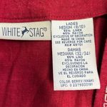 White Stag  Womens Maxi Dress Red Linen Size M Embroidered Square Neck Sleeveless Photo 5