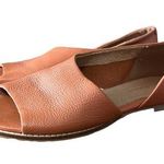 Anthropologie Anthropology Peep Toe Flats Orange Leather size 8 Photo 0