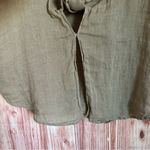 Massimo Dutti  Taupe Beige Tie Front Linen Blouse Size M Photo 5
