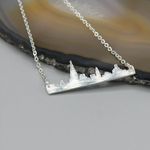 Silver Plated New York Skyline Bar Necklace Photo 0