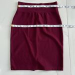 Charlotte Russe Burgundy Pencil Knee Length Skirt With Slip Sz Small HIGT WAIST Photo 5