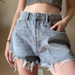 ZARA  Light Gray Denim Jean Shorts Photo 4