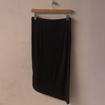 Bobeau  Black Asymmetrical Ruched Side Skirt Size L GUC Photo 1