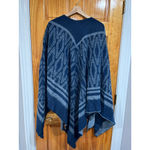 Maje Women’s  Old Money Blue Emilia Patterned Knit Wool Blend Poncho One Size Photo 6