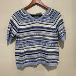 Vintage short sleeve knit sweater cottage core Blue Photo 0