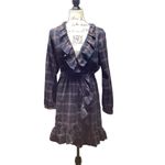 Sunner plaid wrap dress. Size Medium Blue Photo 5
