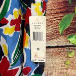 Ralph Lauren  Multicolor Floral 100% Silk Wrap Front Blouse 2X Puff Sleeve Shirt Photo 1