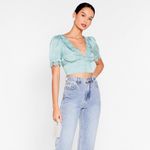 Nasty Gal  seaform green blouse size 4 NWOT #6 Photo 1