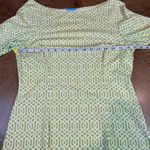 J. McLaughlin  Boatneck Geometric Dress Catalina Cloth Green White Size Small Photo 6
