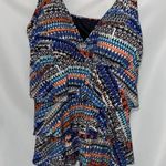 A SHORE FIT TUMMY SEPARATES WO SIZE 24 MULTICOLOR RUFFLE TIERED SWIM TOP CLEAN Photo 3