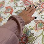 Mustard Seed  women’s size small light mauve polyester blouse long sleeve satiny Photo 7