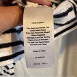 Talbots Striped Black and White Top with Red Beaded Neckline Sz Large Nautical Photo 5