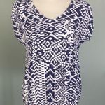 Skies Are Blue navy and white top with back cut-outs in size Medium. EUC Photo 1