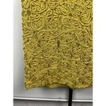 ZARA  Women Mustard Yellow Green Rope Floral Lace Short Sleeve Shift Dress Size S Photo 6