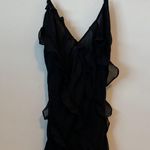 Rat and Boa Black Silk Ruffle Selena Dress Size: M Size M Photo 6