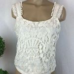 Anthropologie  Moth Ivory Crochet Lace Sleeveless Top S Photo 0