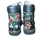 Timberland 6" Heritage Lace Up Boots Black Floral Edgy Feminine Womens Size 6 Photo 4