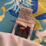 Vintage 100% Silk Tropical Print Top Women Size L Rum Runner Blue Retro Resort Size L Photo 5