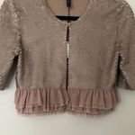 BCBGMAXAZRIA NWT BCBG Sequin Embellished Jacket with Ruffle Hem Size S Photo 5