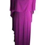 Glamour Nights Purple Sheer Overlay Cape Jewel Neck Formal Dress Size 6 Photo 0
