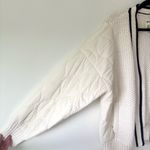 Aerie Offline by Quilted Knit Cardigan Puffer Cream Navy Oversized Sweater Cozy Photo 5