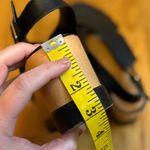 G.C. Shoes Women’s 8.5 Black Tan Cross Bank Pleather Chunky Platform Slingback Photo 7